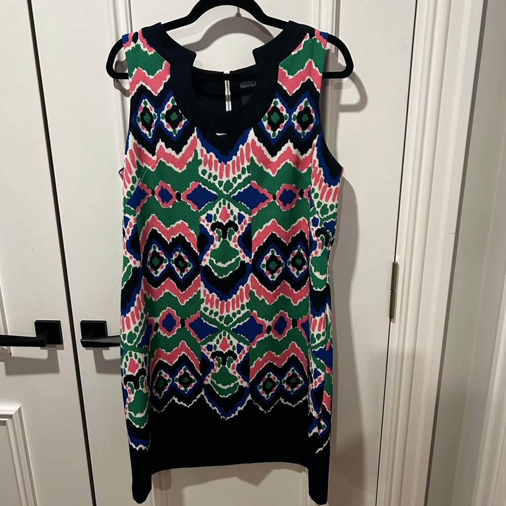 Gabby Skye Multicolor Geometric Midi Dress